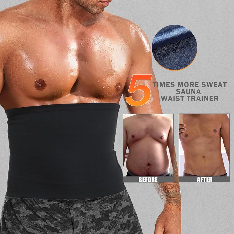 BXVX Waist Trimmer for Men Premium Waist Trainer Sauna Belt Sweat Band Working Out - Image 3
